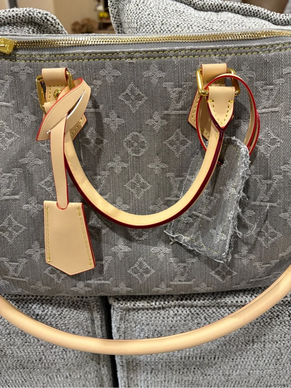 Source Unknown Beige Monogram Canvas Satchel with Gold Hardware - Picture 2 of 15